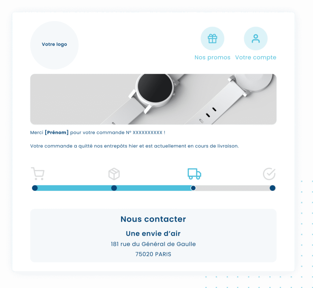 WelcomeTrack Exemple de parcours d'achat.